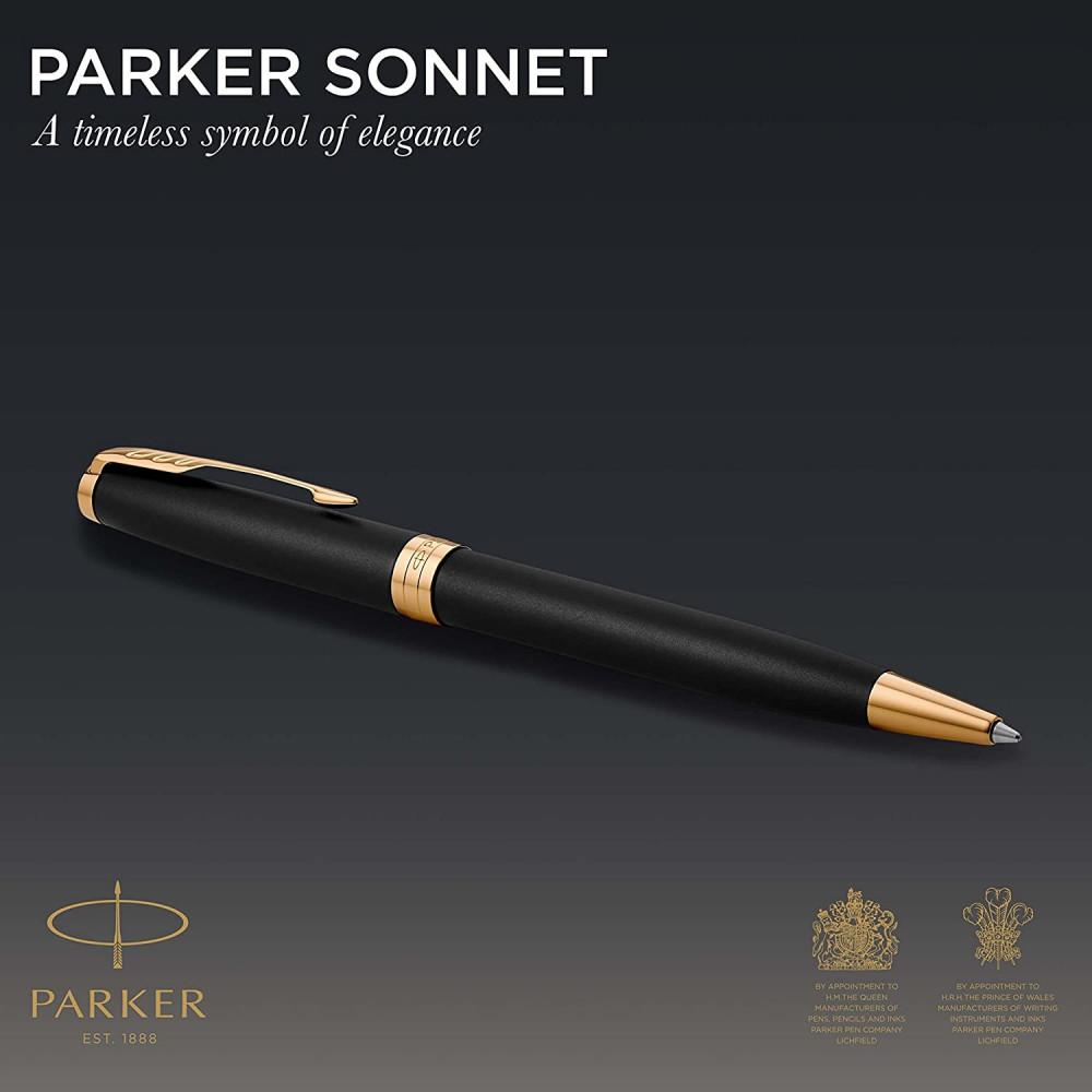 Шариковая ручка  Parker Sonnet Matte Black GT BP с логотипом Шариковая ручка  Parker Sonnet Matte Black GT BP с логотипом Фото 3